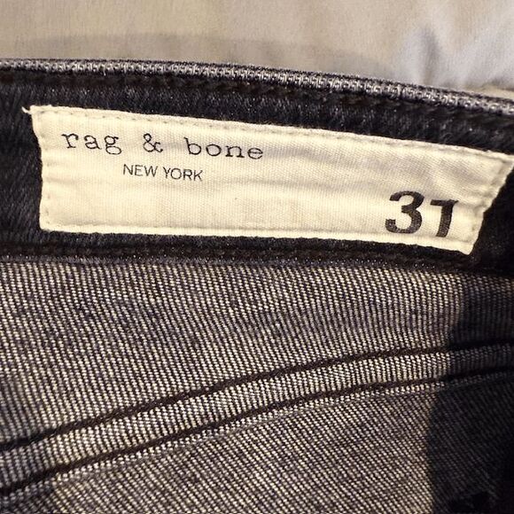 Rag & Bone Nina Ziggy High Rise Ankle Flare Jeans in Gravity Black Size 31 - Picture 9 of 16